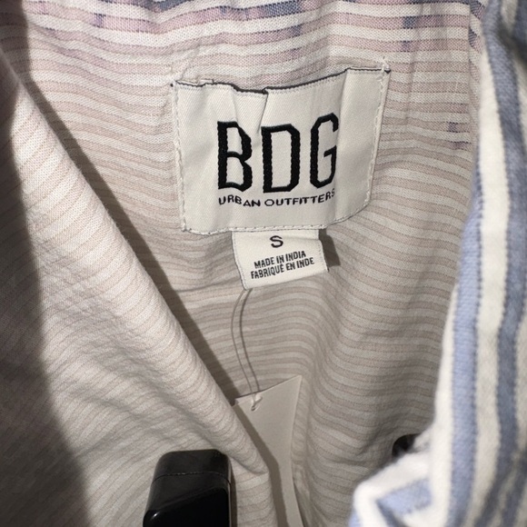 BDG Pink and Blue Casual Button Down Shirt - Picture 3 of 5